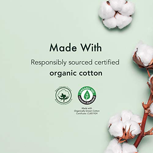 Almohadillas de algodón orgánico para menstruación de Rael, tamaño grande, extradelgado, con alas, certificadas