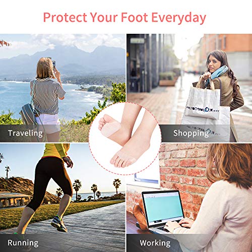 Almohadillas metatarsianas para hombres y mujeres, almohadillas de bola de pie para Mortons Neuroma, Callus, dolor frontal de pie (4 piezas) (blanco)