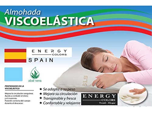 ALOE VERA ALMOHADA VISCOELÁSTICA FABRICADA EN ESPAÑA ANATÓMICO ORTOPÉDICO ANTIÁCARO (105)