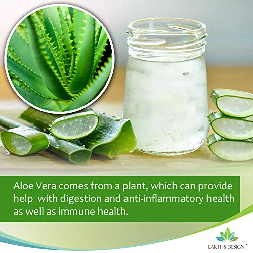 Aloe Vera - Pastillas de Aloe - Suplemento de Máxima Concentración - Para Hombres y Mujeres - Apto Vegetarianos - 120 Pastillas de Earths Design