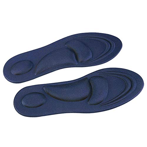 Alomejor Plantillas de pies Planos Memoria Espuma Zapatillas Deportivas para Juegos de Pelota de Escalada Camping Correr(for Men -Dark Blue)