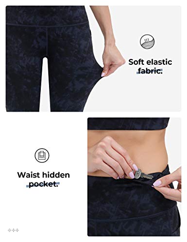 ALONG FIT Mujer Leggings Deportivos con Bolsillo Banda Elástica, Pantalones Deportivos Opacos de Cintura Alta, Mallas para Yoga Gimnasio Ejercicio Jogging Azul granito XL