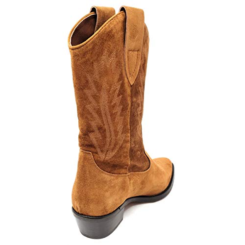 ALPE 43751101 - Bota TEJANAS Ante T.B. Cuero para Mujer Color: Cuero Talla: 36