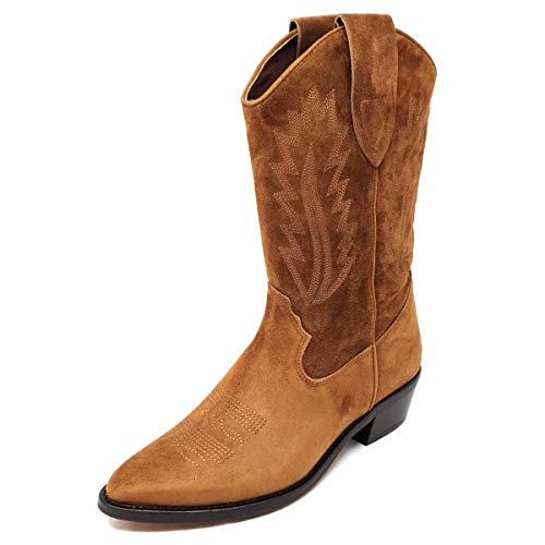 ALPE 43751101 - Bota TEJANAS Ante T.B. Cuero para Mujer Color: Cuero Talla: 36