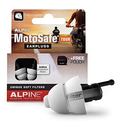 Alpine MotoSafe Tour Tapones para los oídos - Tapones para giras - Evita daños auditivos durante la práctica del motociclismo - El tráfico sigue siendo audible - Tapones reutilizables