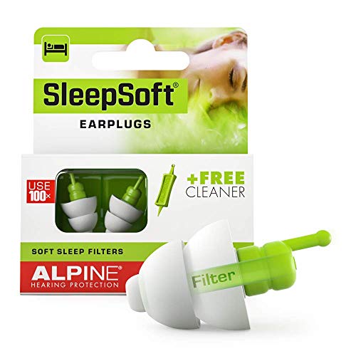 Alpine SleepSoft Tapones - Bloquea los ronquidos y mejora el sueño - Filtros suaves diseñados para dormir - Material hipoalergénico cómodo - Tapones reutilizables