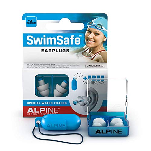 Alpine SwimSafe Tapones para los oídos para Nadar - Mantienen el Agua afuera y previenen infecciones - Cómodo Material hipoalergénico - Tapones reusables