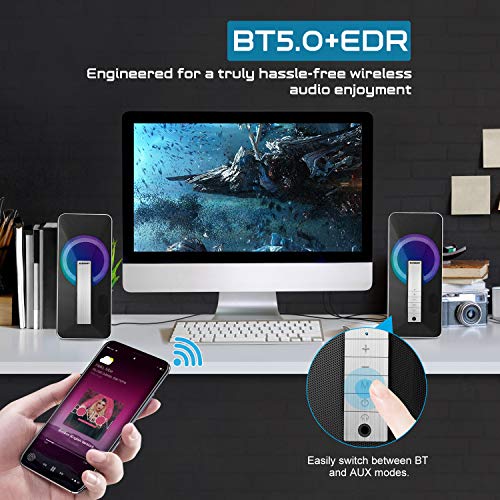 Altavoces PC Sobremesa, ELEGIANT 10W Altavoz USB & Bluetooth para Ordenador con Cable e Modo Inalámbrica, Sonido Estéreo de Doble Canal Multimedia para Ordenador Portátil Tableta Móvil MP3 Fiesta