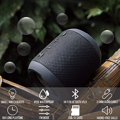 Altavoz Bluetooth Portátiles 20W, Altavoces Bluetooth, TWS HD Estéreo, 16 Horas de Reproducción, con Micrófono, FM/TF/AUX, Altavoz Bluetooth Ducha Impermeable IPX6 para el Hogar, Aire Libre, Viajes