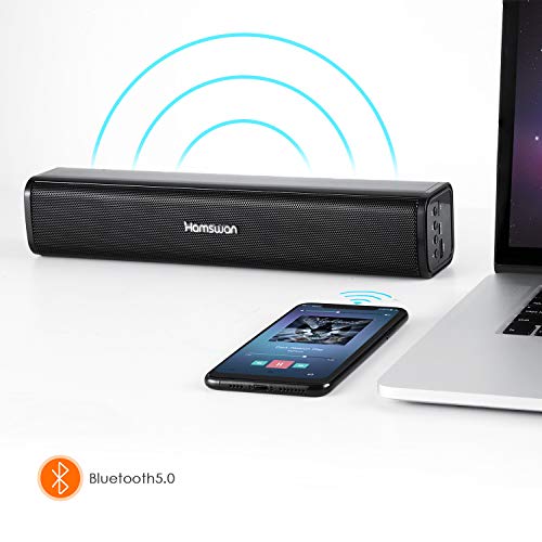 Altavoz Bluetooth, Q2 Bocina Bluetooth Inalámbrica de Forma de Tira，Bluetooth 5.0 con Puerto AUX, USB y TF Ranura, 3D Sonido Estéreo, Adecuado para Televisión y Computadora