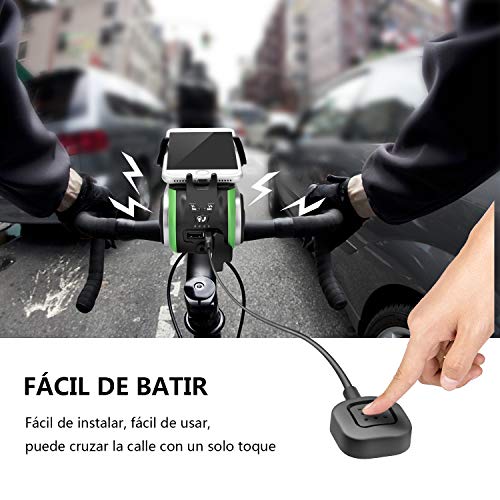 Altavoz Bluetooth,UPPEL Bluetooth Speaker, Altavoces Portatiles Bici Bluetooth V4.0 Altavoz+4400mAh Banco de energía+Luces+Timbre+Soporte telefónico+Manos Libres Llamadas 6 en 1 Diseño Multifuncional