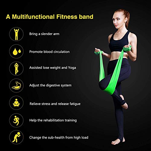 Alviller Bandas Elasticas Fitness 4 Piezas|200 x 15 cm, Resistencia Bandas de Ejercicios Cintas Elastica de Resistencia con Nivel de Marca (Ligero, Mediano, Pesado, X-Pesado) para Pilates Yoga