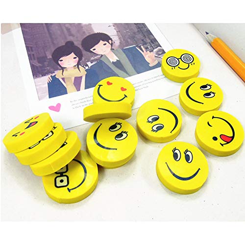 AMACOAM 48 Piezas Lapices Flexibles y Gomas Emoji Gomas de Borrar, Lapiz Mágicos para Niños Lápices de Juguete Emoticon Gomas Borrar para Fiestas de Regalos Cumpleaños Infantiles