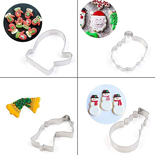 Amacoam Cortadores de Galletas Navidad Moldes Galletas Navidad de Acero Inoxidable 14 Piezas Juego de Moldes Cortador de Galletas para Galletas Decoracion Tarta Accesorio de Cocina Galletas Hornear