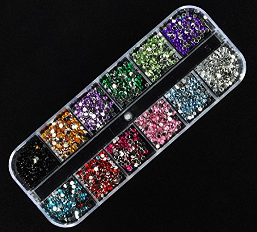 Amacoam DIY piedras preciosas con Stick adhesivo, 2500 unidades acrílico RHI nestone Diamante banda decorativa para boda cumpleaños, DIY Teléfono Móvil joyas collar pulsera Manualidades teselas