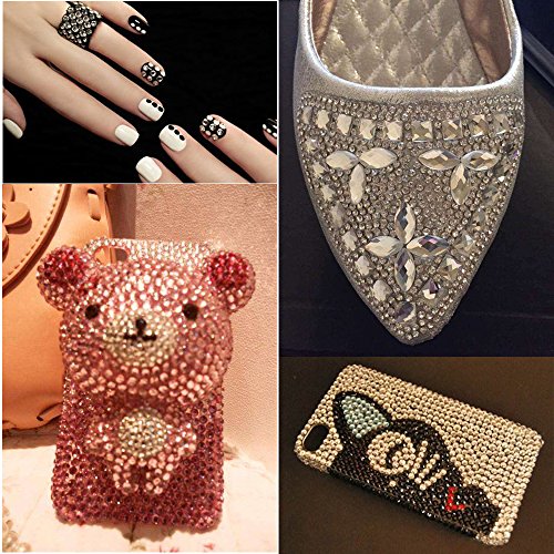 Amacoam DIY piedras preciosas con Stick adhesivo, 2500 unidades acrílico RHI nestone Diamante banda decorativa para boda cumpleaños, DIY Teléfono Móvil joyas collar pulsera Manualidades teselas