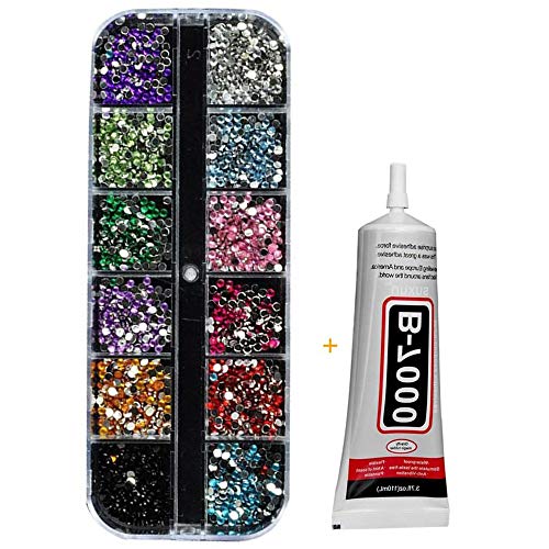 Amacoam DIY piedras preciosas con Stick adhesivo, 2500 unidades acrílico RHI nestone Diamante banda decorativa para boda cumpleaños, DIY Teléfono Móvil joyas collar pulsera Manualidades teselas