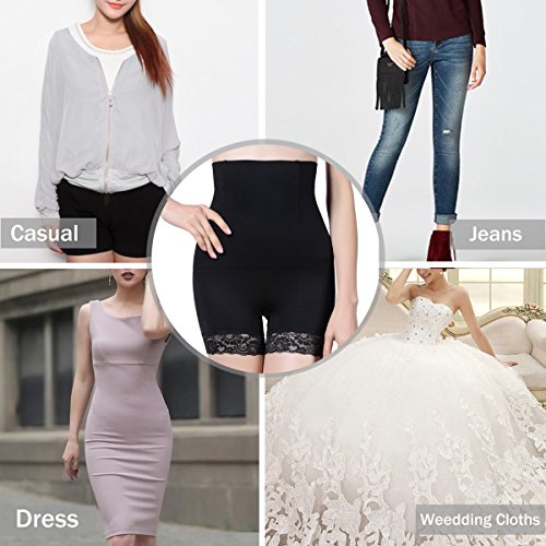 AMAGGIGO Shapewear - Braga Faja Reductora y Moldeadora Invisible para Mujer (XL/XXL 1=L (Fits Waist 29-34 Inch), Negro-B)