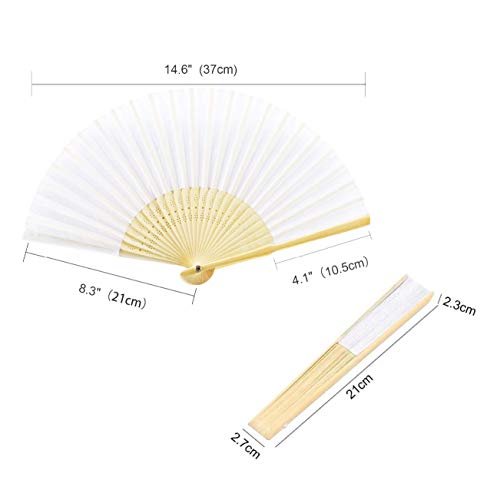 Amaoma Abanicos Boda para Invitados Abanicos Madera Abanico de Papel Abanicos Plegables de Bambú para Decoración de Bodas Regalos de Iglesia Boda Fiesta Bricolaje 10 Piezas 10 Colors