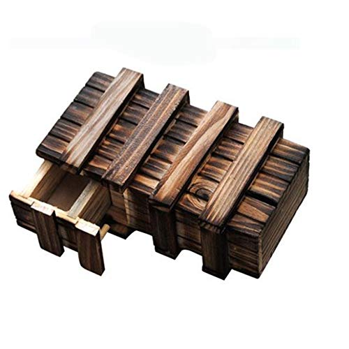 Amasawa Caja De Regalo De Madera, Caja Mágica, 2 Compartimentos, Regalo Creativo para Cupones, Joyas y Dinero.
