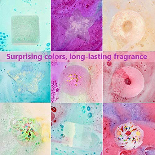AMAYGA Bombas de Baño-Set de 9 Bolas de Baño Efervescentes,Sal de Baño con Aceites Esenciales Naturales,Spa Relajante Hidtatante,Regalos de novias,madres