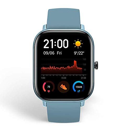 Amazfit GTS Smartwatch Fitness tracker con multitud de perfiles de actividad físcia y con GPS embebido, resistencia al agua 5 ATM (Azul)