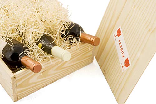 Amazinggirl Cajas de Madera para vinos - Estuches Vino Caja Madera Regalo con Tapa Pintar decoupage para Dos Botellas