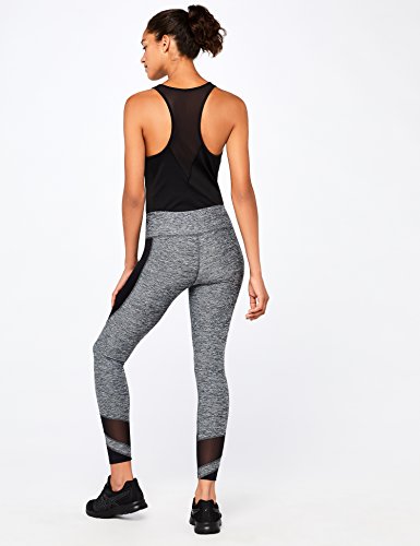 Amazon Brand - AURIQUE Leggings deportivos con paneles para mujer, Gris (Charcoal Marl), 44, Label:XL