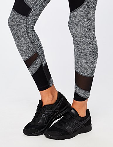 Amazon Brand - AURIQUE Leggings deportivos con paneles para mujer, Gris (Charcoal Marl), 44, Label:XL