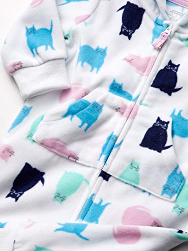 Amazon Essentials 2-Pack Microfleece Hooded Coverall Fashion-Hoodies, Gato, 12 Meses