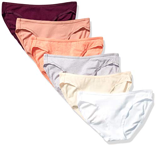 Amazon Essentials 6-Pack Cotton Bikini Braguitas, Plum Neutrals, XXL