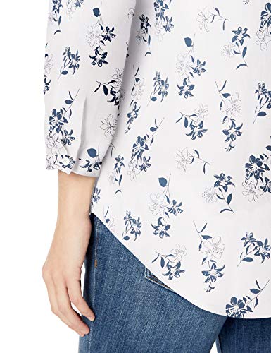 Amazon Essentials - Camisa de manga larga de algodón para mujer, Tropical Indigo, US S (EU S - M)