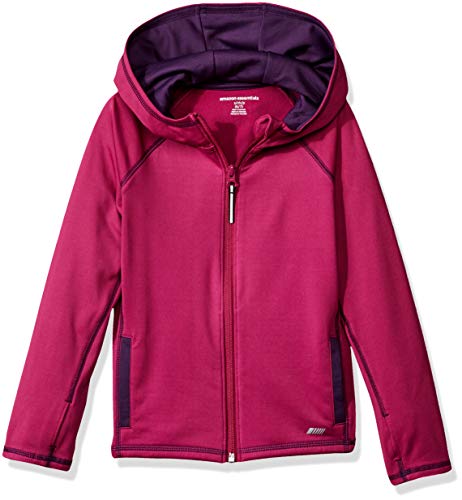 Amazon Essentials - Chaqueta deportiva con cremallera completa para niña, Fucsia, US XS (EU 104-110 CM)