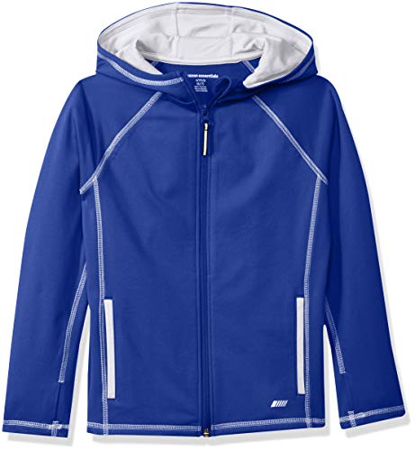 Amazon Essentials Full-Zip Active Jacket, outerwear-jackets Niños, Azul, M (Talla fabricante: 8)