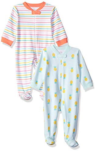 Amazon Essentials - Pack de 2 pijamas de niña para dormir y jugar, Girl Fruit, Bebé prematuro