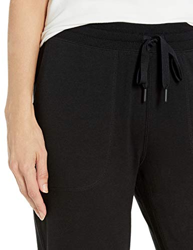 Amazon Essentials - Pantalón de mujer de algodón terry para correr, Negro, US M (EU M - L)