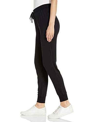 Amazon Essentials - Pantalón de mujer de algodón terry para correr, Negro, US M (EU M - L)