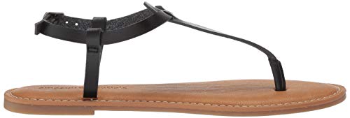 Amazon Essentials – Sandalia de dedo informal con correa de tobillo para mujer , Negro (black), 41