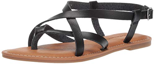 Amazon Essentials – Sandalias informales con tiras para mujer, Negro (Black), EU 37 - 38