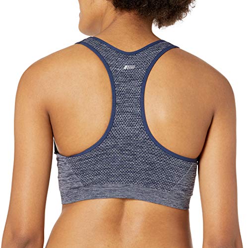 Amazon Essentials Sujetadores Deportivos sin Costuras (2 Unidades) Sports-Bras, Azul Marino/Azul Marino Spacedye, US L (EU L - XL), Pack de 2