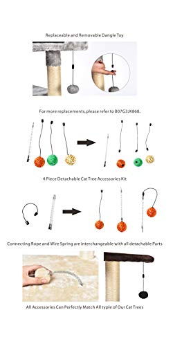 AmazonBasics - Árbol con varios niveles, cerramiento, túnel y plataforma para gatos, 61x152,5x48,3 cm, beige