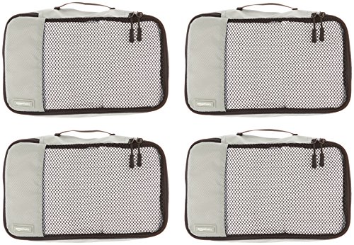 AmazonBasics - Bolsas de equipaje pequeñas (4 unidades), Gris