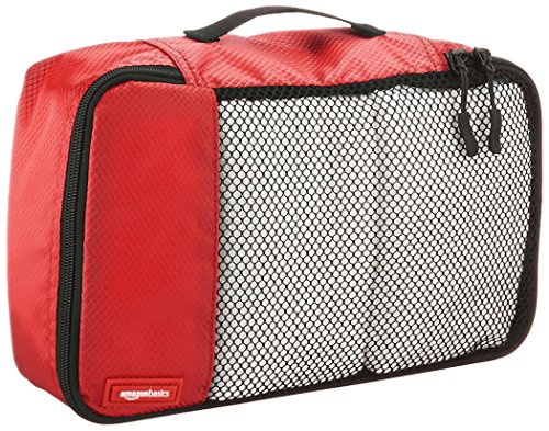 AmazonBasics - Bolsas de equipaje pequeñas (4 unidades), Rojo