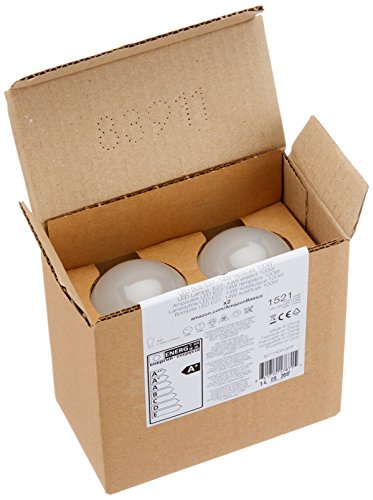 AmazonBasics Bombilla LED Esférica E27, 14W (equivalente a 100W), Blanco Cálido - 2 unidades