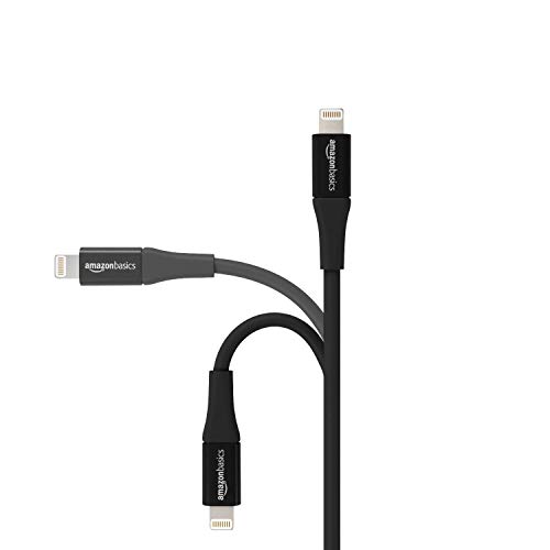 AmazonBasics - Cable USB A con conector Lightning, colección premium, 10 cm, Pack de 1 - Negro