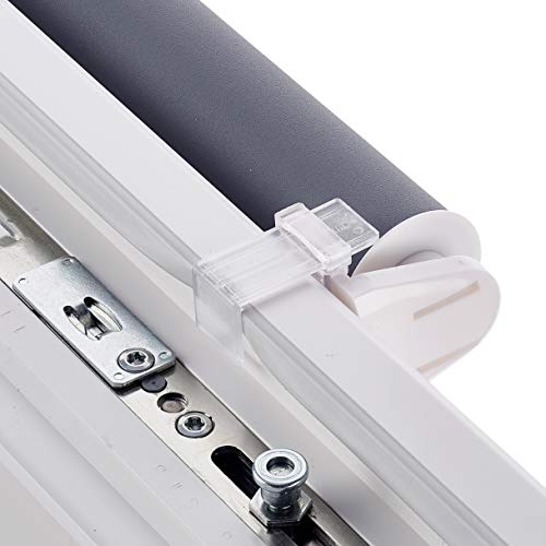 AmazonBasics - Estor opaco y enrollable, con revestimiento de color a juego, 56 x 150 cm, Gris oscuro