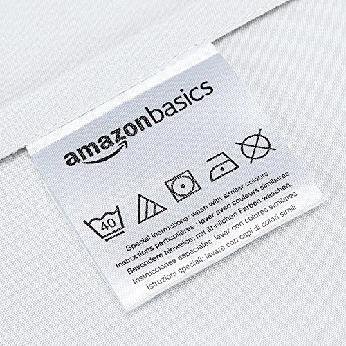 AmazonBasics - Funda de almohada de microfibra, 2 unidades, 50 x 80 cm - Blanco