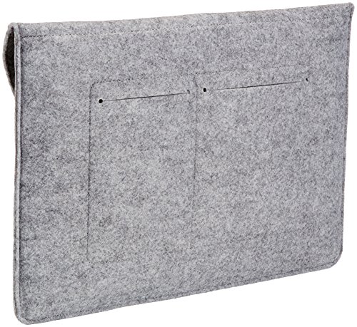 AmazonBasics - Funda de fieltro para portátil de 15,4 pulgadas, color gris claro