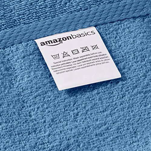 AmazonBasics - Juego de 2 toallas de secado rápido, 2 toallas de baño - Azulón