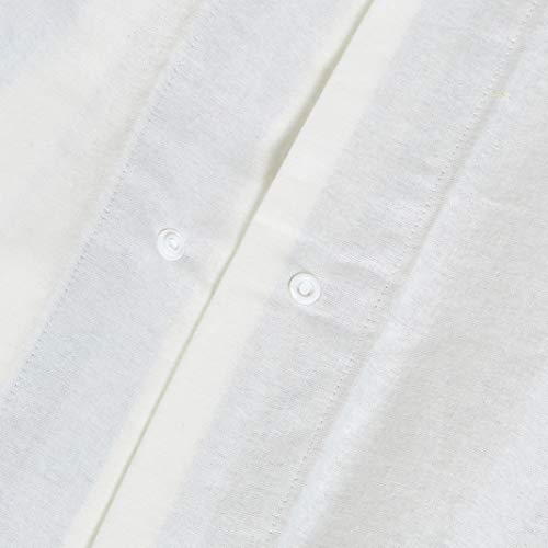 AmazonBasics - Juego de cama de franela con funda nórdica - 230 x 220 cm/50 x 80 cm x 2, Rayas grises